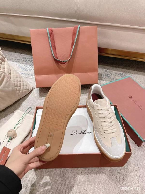 2025 Unisex Le Parmentier White Beige Soft Cow Leather Sneakers Advanced Craftsmanship LY00320(F)/LY00330(M)