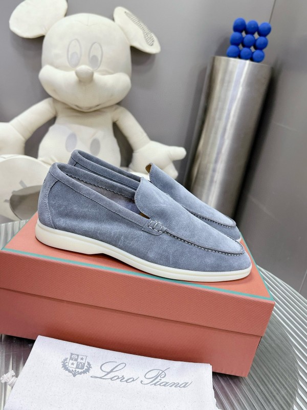 2024 Men Le Parmentier Blue Suede Loafers MJ00270