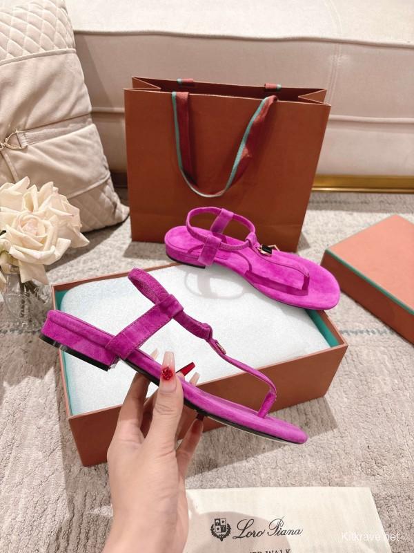 2025 Women LP Fuchsia Suede Sandals LY00250
