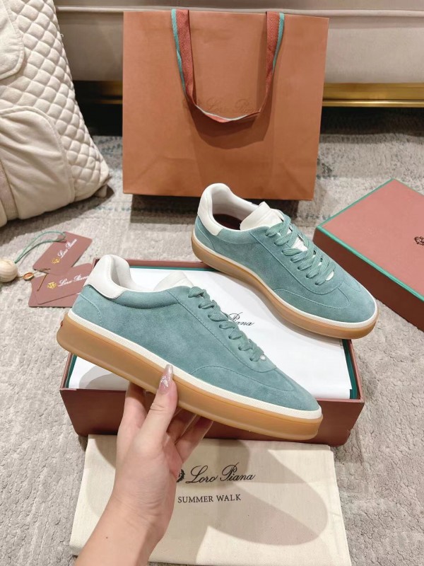 2025 Unisex Le Parmentier Green Suede Leather Sneakers Top Version LY00320(F)/LY00330(M)