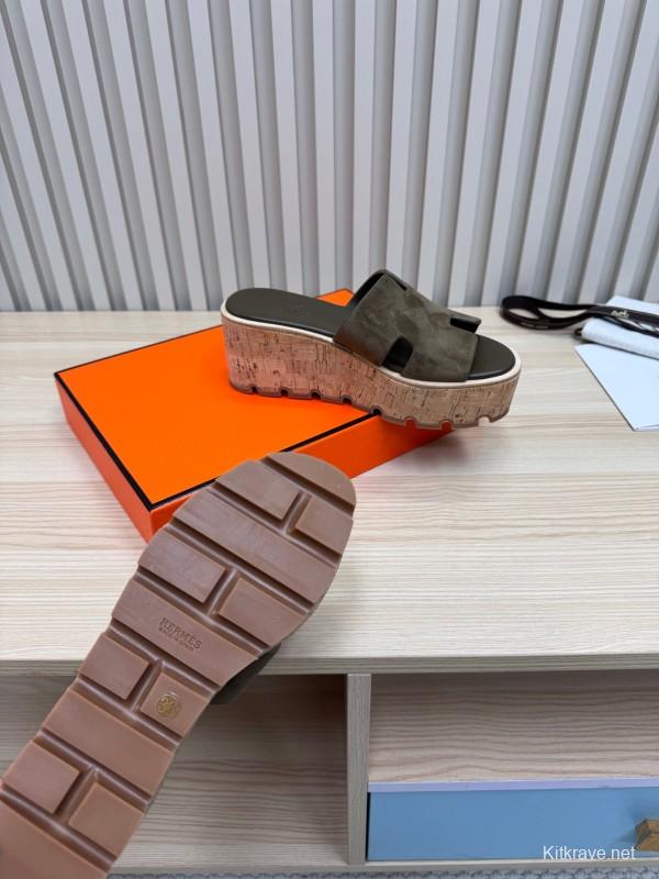2025 Slippers Hermès Brown Suede Slippers