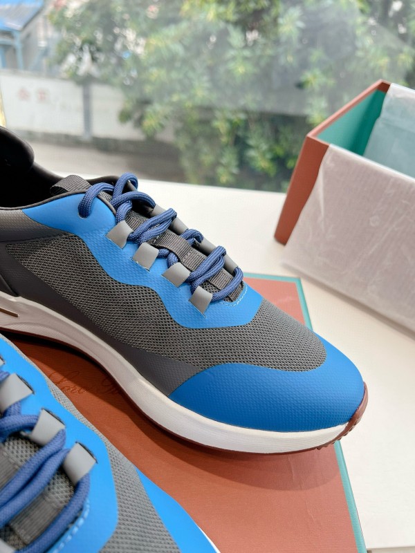 2024 Unisex Le Parmentier Blue Grey Knit Casual Sneakers Top Version MJ00340