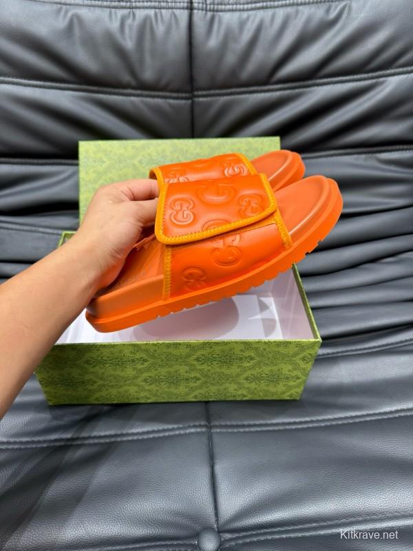 2024 GUCCI orange leather slippers MJ00200