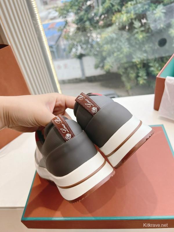 2024 Unisex Le Parmentier gray white red knit sneakers MJ00340