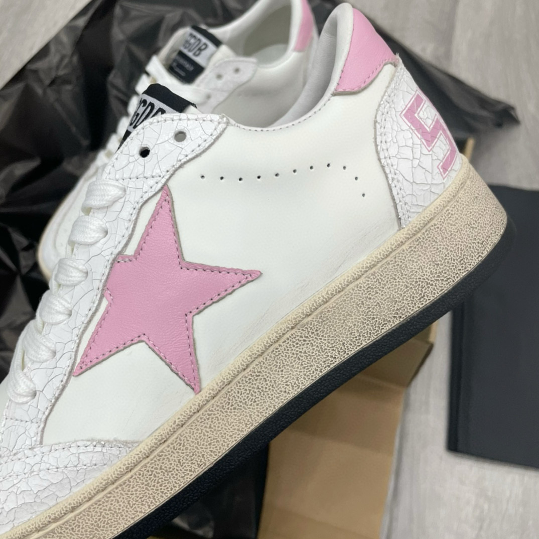 2024 Unisex GGDB White Pink Leather Sneakers MJ00260