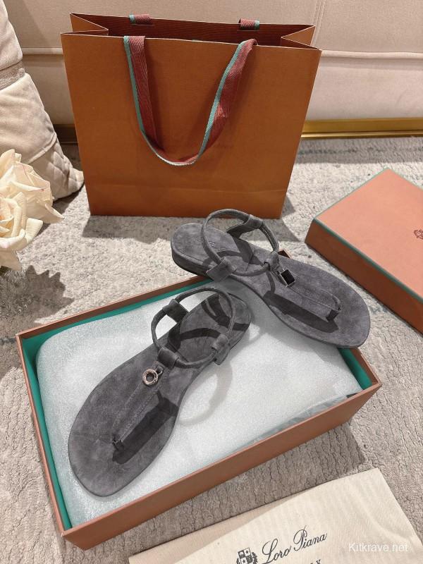 2025 LP Gray Suede Sandals