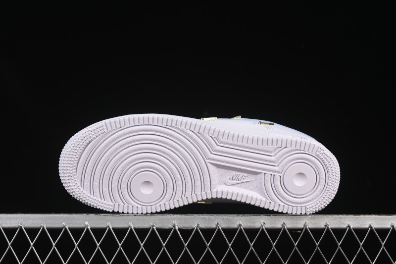 Nike Air Force 1 '07 Low Custom 2D Theme Four Hook Sky Blue Casual Sneakers - ZH0316-084