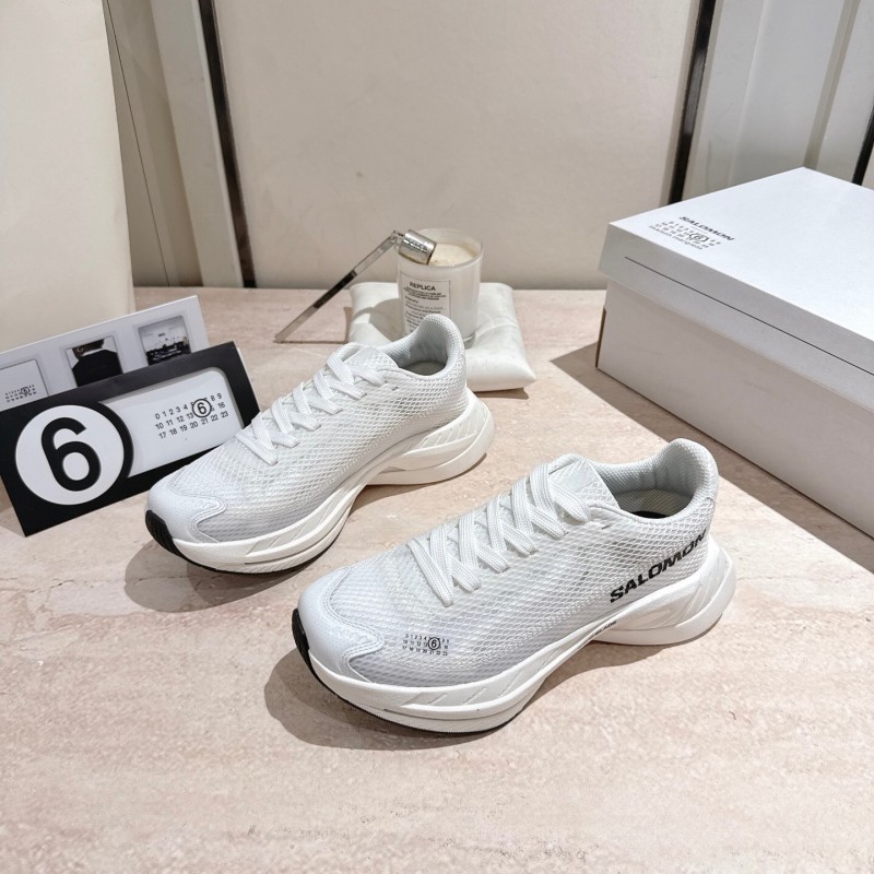2025 Unisex MM6 Maison Margiela White Polyester Polyurethane Rubber Road Running Shoes Collaboration KFY00330