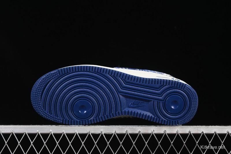 Nike Air Force 1 '07 Low LV Collaboration Gray Blue Denim Casual Sneakers - SC9207-540