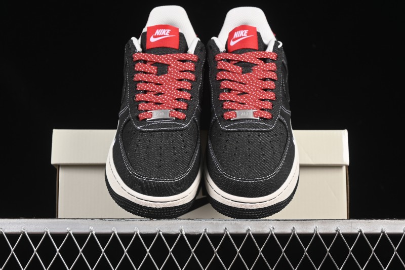 Nike Air Force 1'07 Low Stussy Collaboration Dark Grey Woven Casual Sneakers - LW9279-002