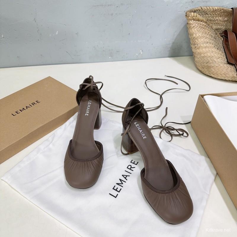 2025 Women LEMAIRE Brown Leather Mary Jane