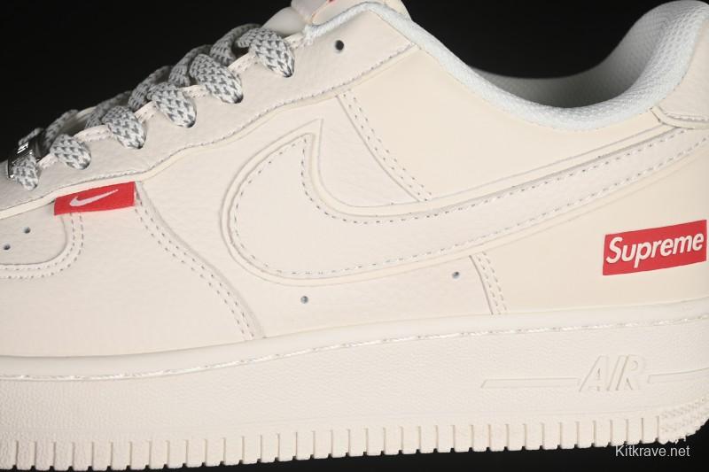 Nike Air Force 1 '07 Low Supreme Collaboration Versatile Beige Casual Sneakers - CS5288-011