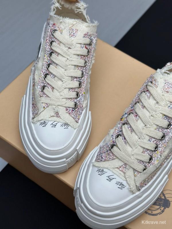 2025 Unisex XVESSEL White Canvas Plimsolls Vulcanized AS00260