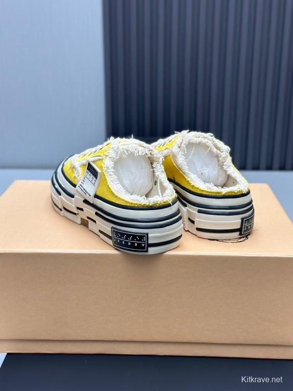 2025 Unisex XVESSEL Yellow White Canvas Plimsolls Vulcanized AS00240