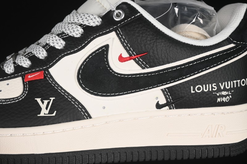 Nike Air Force 1 '07 Low LV Collaboration Black Leather Casual Sneakers - YX5066-349