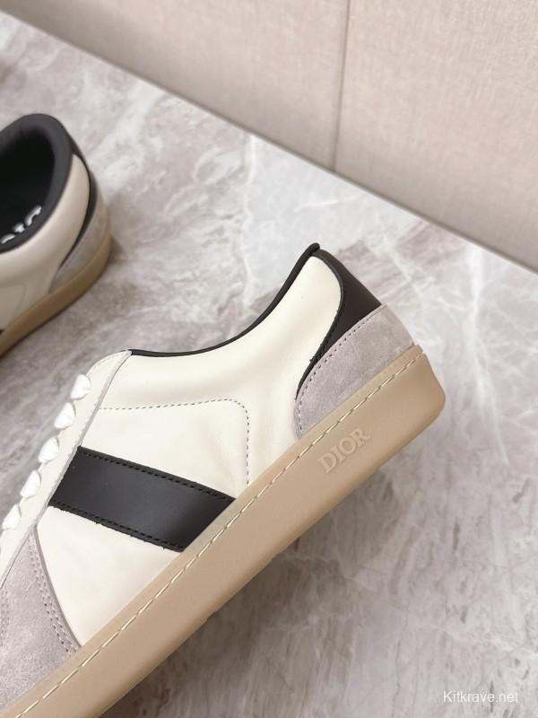 2025 Unisex Dior Black White Grey Leather Suede Sneakers Matchpoint B01 KFY00300