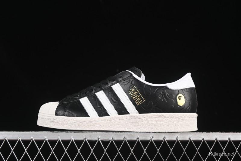 Adidas Bape Superstar Casual Sneakers with Shell Toe Design - JQ3666