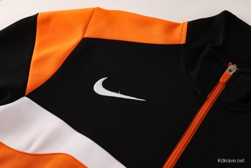 2025 Nike Orange/Black Full Hoodie Zipper Jacket +Long Pants