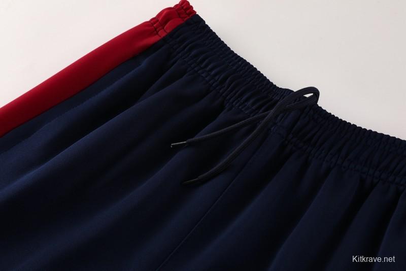 2025 Nike Navy/Red Full Hoodie Zipper Jacket +Long Pants