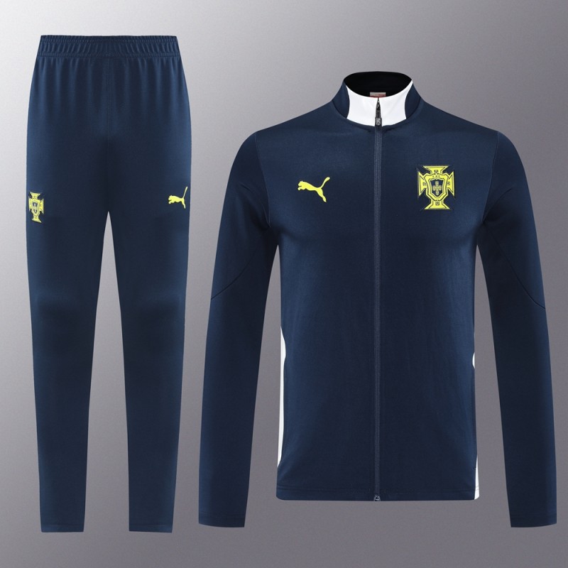 2025 Portugal Navy Full Zipper Jacket +Long Pants