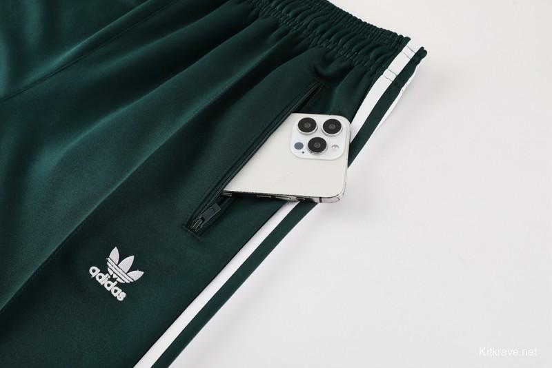 2025 Adidas Original Green Full Hoodie Zipper Jacket +Long Pants