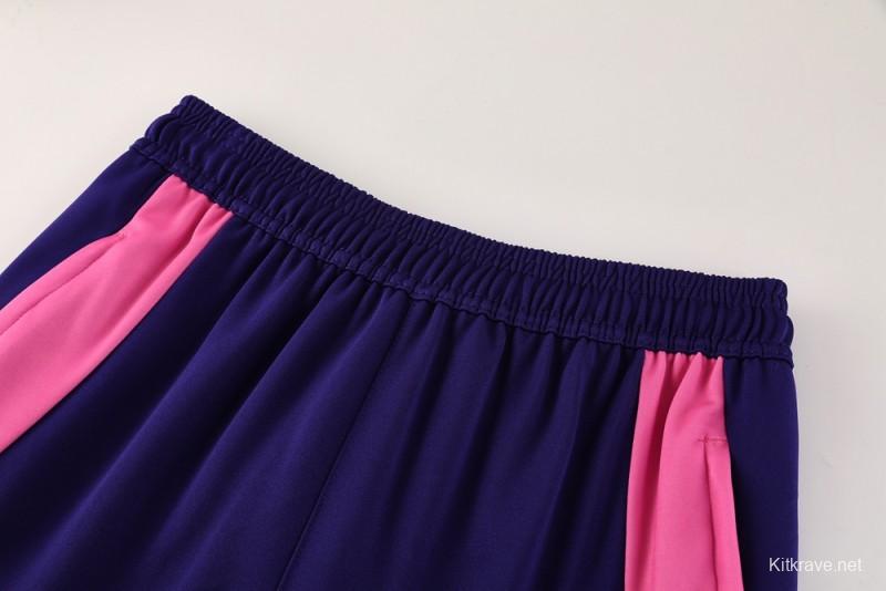 2025 Adidas Purple/Neon Green Half Zipper Jacket +Long Pants