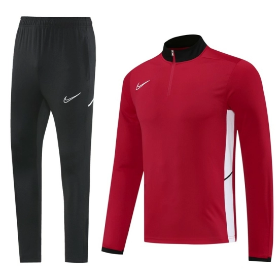 2025 Nike Red Full Hoodie Zipper Jacket +Long Pants