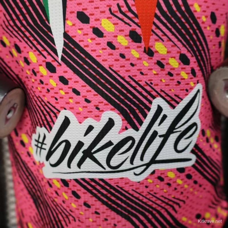 Player Version 25/26 Palestine Pink with Geometric Wave Pattern Jersey