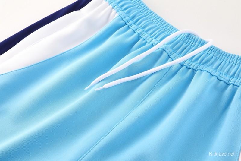 2025 Nike Air Tracksuit Set - Light Blue with Navy Accents Full Zipper Jacket + Long Pants