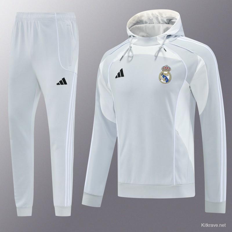 25/26 Real Madrid Hoodie Full Zipper Jacket + Long Pants