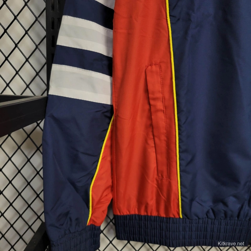 25/26 Arsenal Jacket Navy/Red Windbreaker