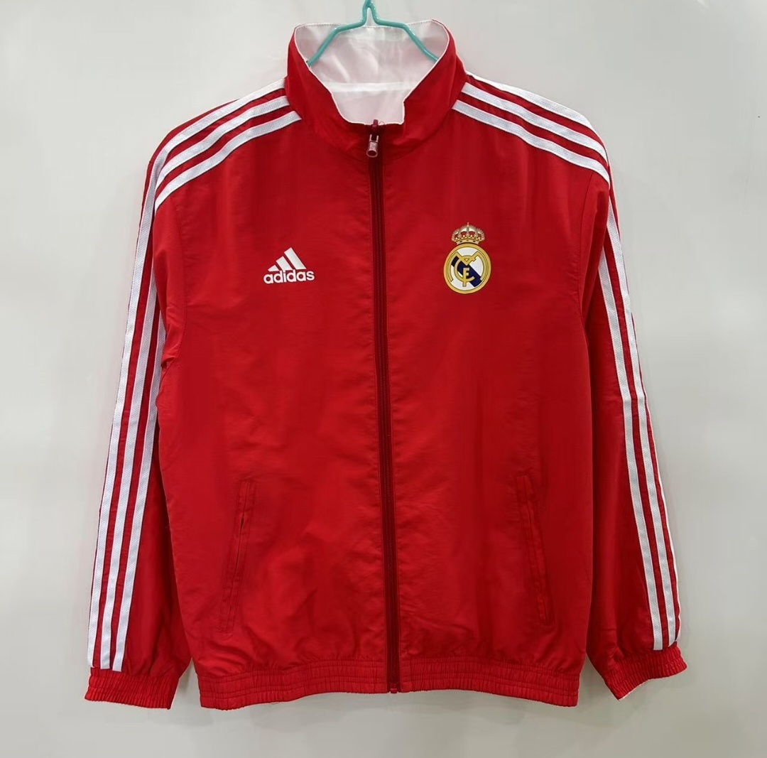 25/26 Real Madrid Red/White Reversible Windbreaker