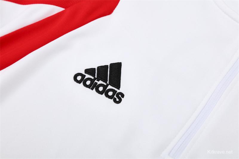 Retro 05/06 AC Milan White Half Zipper Jacket+Long Pants