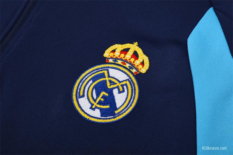 Retro 05/06 Real Madrid Royal Blue Half Zipper Jacket