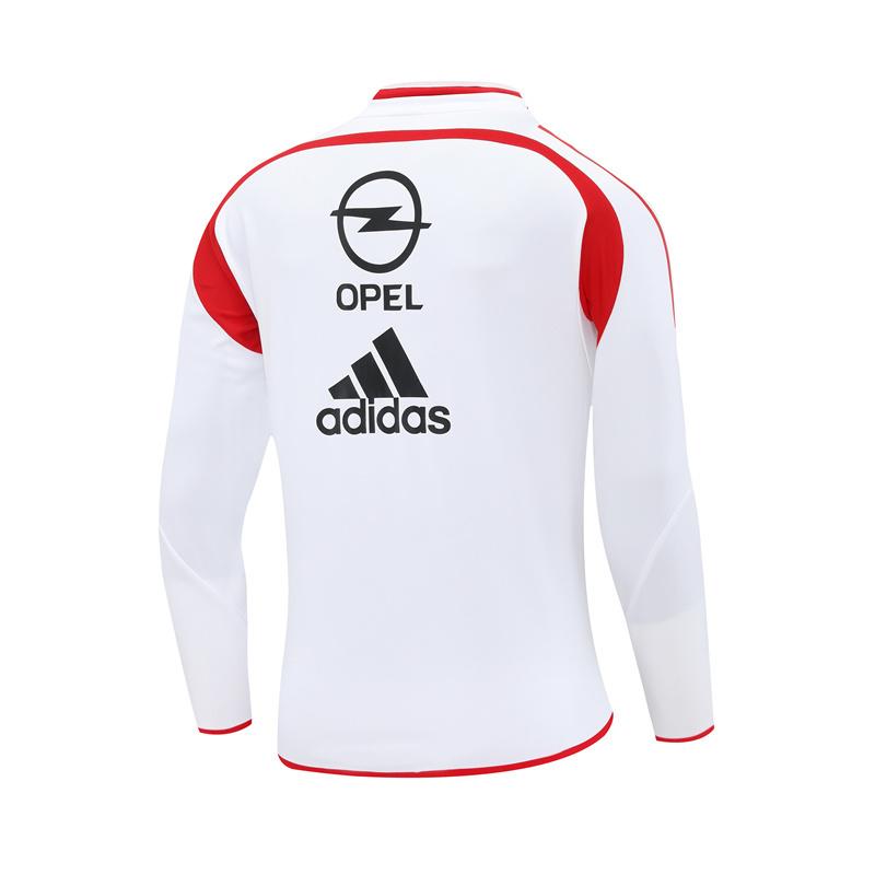 Retro 04/05 AC Milan White Half Zipper Jacket+Long Pants
