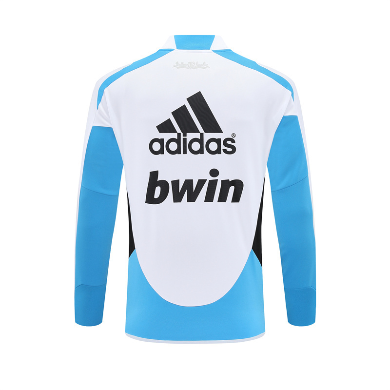 Retro 12/13 Real Madrid White/Blue Half Zipper Jacket