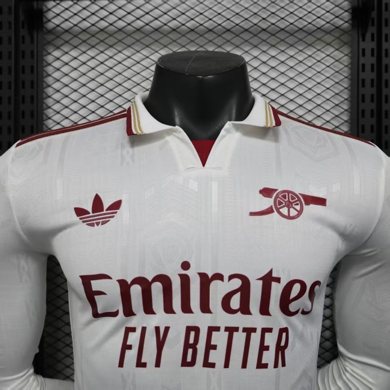 Player Version 25/26 Arsenal Third Long Sleeve White Jersey