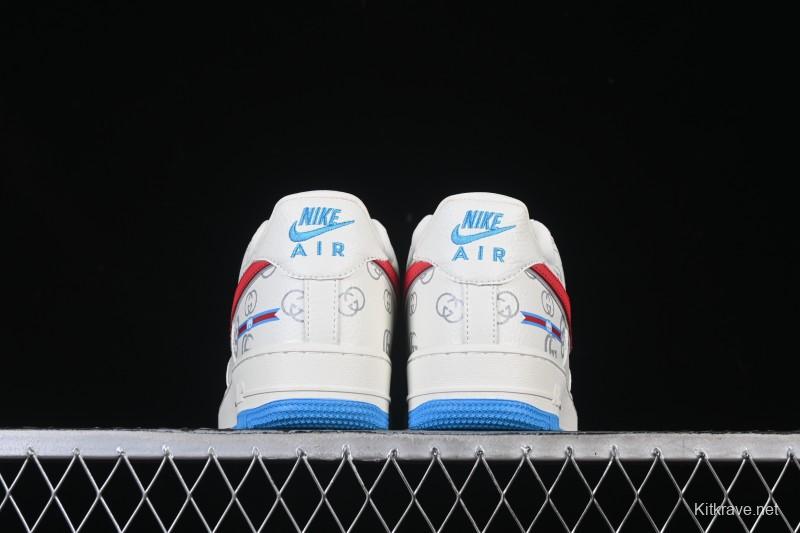Nike Air Force 1'07 Low Gucci Collaboration White Red Blue Low-Top Casual Sneakers - SC0601-572