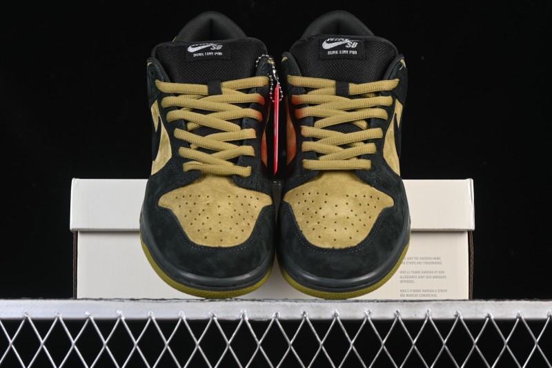 Nike Supreme x Dunk SB Dunk Low Brown Yellow Low-Top Casual Skate Shoes - HQ8487-300