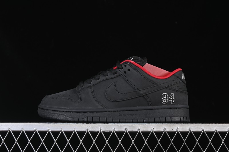 Nike Supreme x Nike SB Dunk Low Ocean Fog Limited Edition Black Warrior Low Top Casual Skate Shoes - HQ8487-001