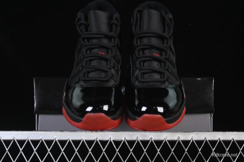 Nike Air Jordan 11 Retro Black Red Basketball Shoes - 378037-326