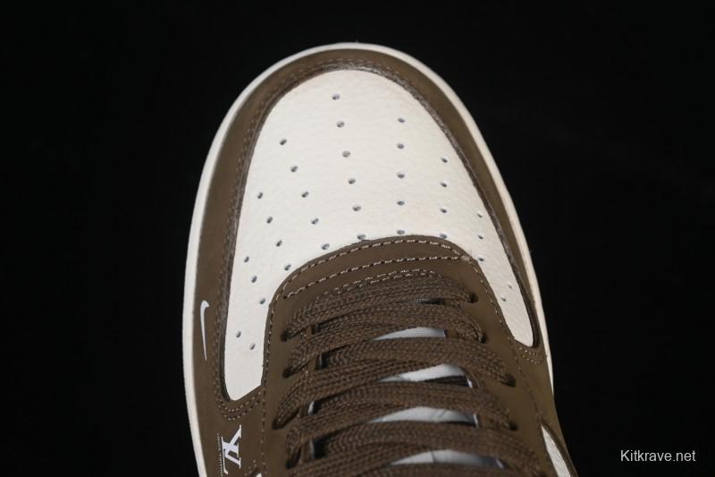 Nike Air Force 1 '07 Low LV Collaboration Military Green Silver Black Casual Sneakers - DK0188-086