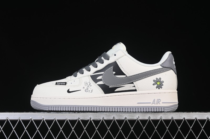 Nike Air Force 1 '07 Low Supreme Graffiti Beige Swoosh Casual Sneakers - QW5606-272