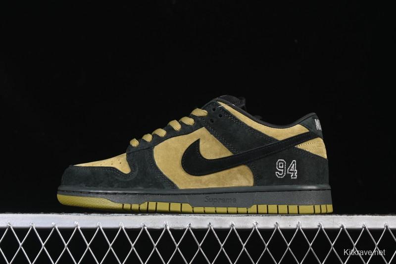 Nike Supreme x Dunk SB Dunk Low Brown Yellow Low-Top Casual Skate Shoes - HQ8487-300