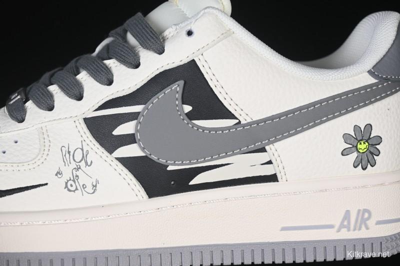 Nike Air Force 1 '07 Low Supreme Graffiti Beige Swoosh Casual Sneakers - QW5606-272