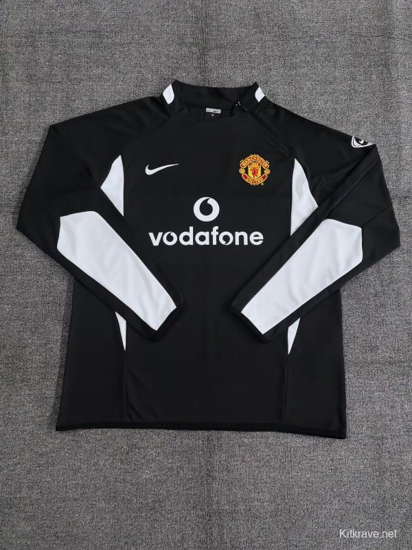 Retro 02/03 Manchester United Black Half Zipper Jacket