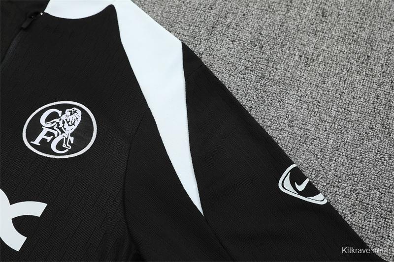 Player Version 25/26 Chelsea Black T90 Half Zipper Jacket+Long Pants