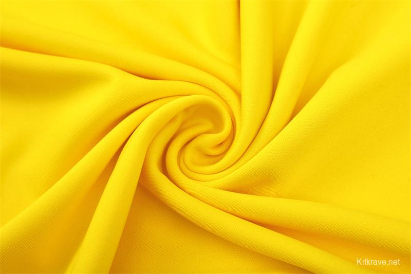 2002 Brazil Yellow Half Zipper Jacket+Long Pants