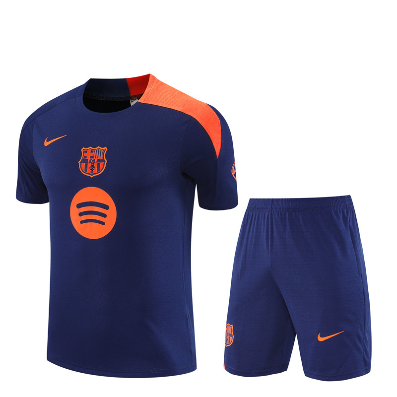 25/26 Barcelona Royal Blue T90 Short Sleeve Jersey+Shorts with XS