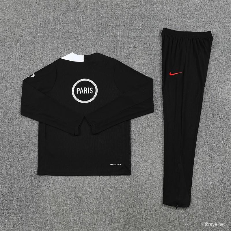 Player Version 25/26 PSG Black T90 Half Zipper Jacket+Long Pants